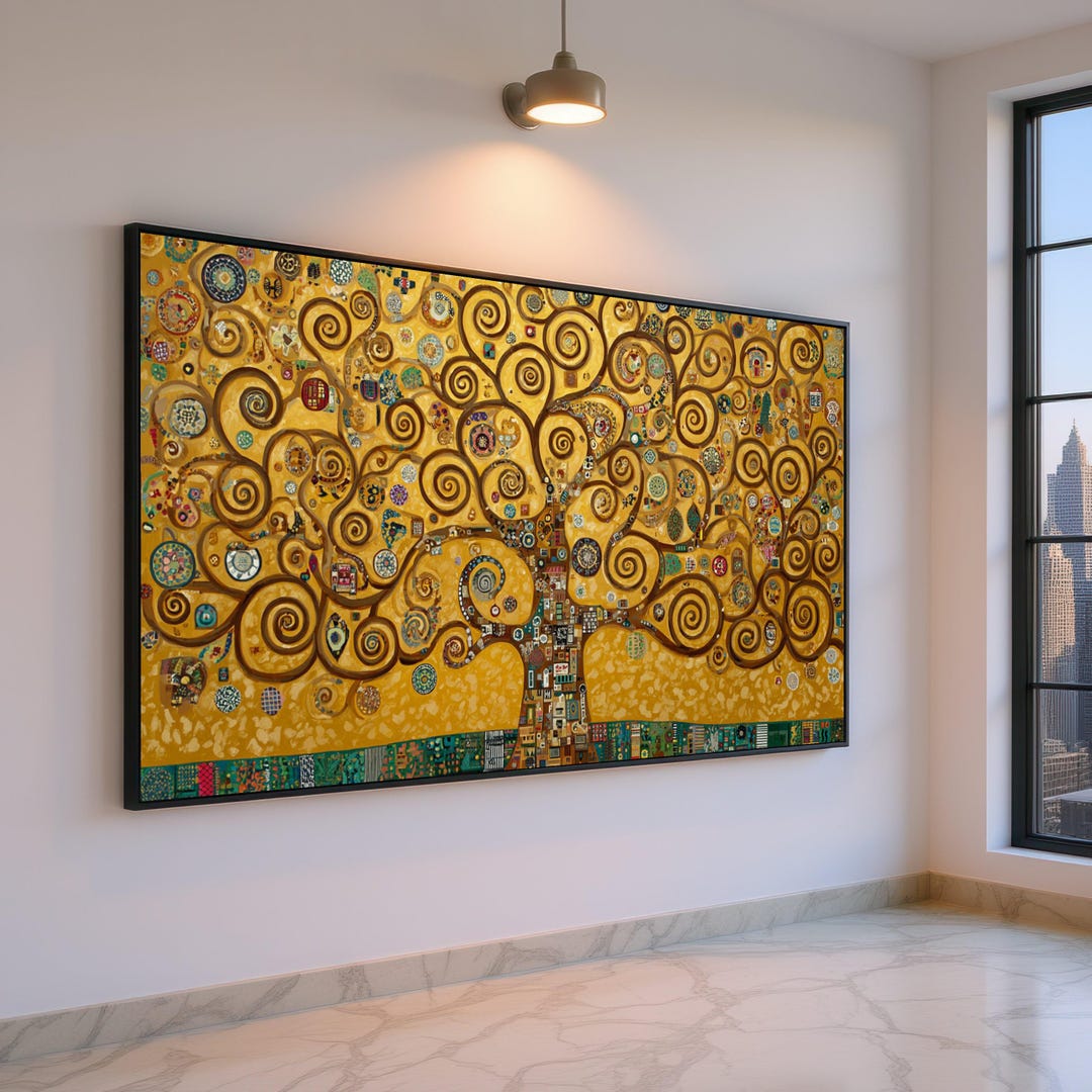 Gustav Klimt Tree of Life Canvas, Golden Swirl Branches Wall Art ...