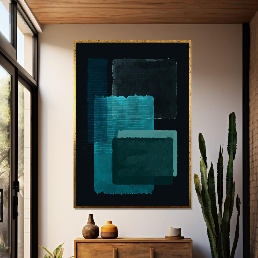 Abstract Blue Layers Canvas, Rothko Inspired Art, Minimalist Wall Art ...