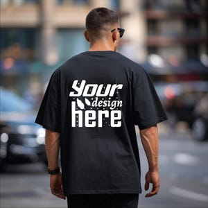 Gildan 5000 Tshirt Mockup Backprint scatola nera T-shirt oversize Mockup Streetwear Mock Bodybuilder Mockup Streetstyle - Download digitale