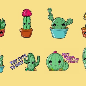 Stickers cactus mignons