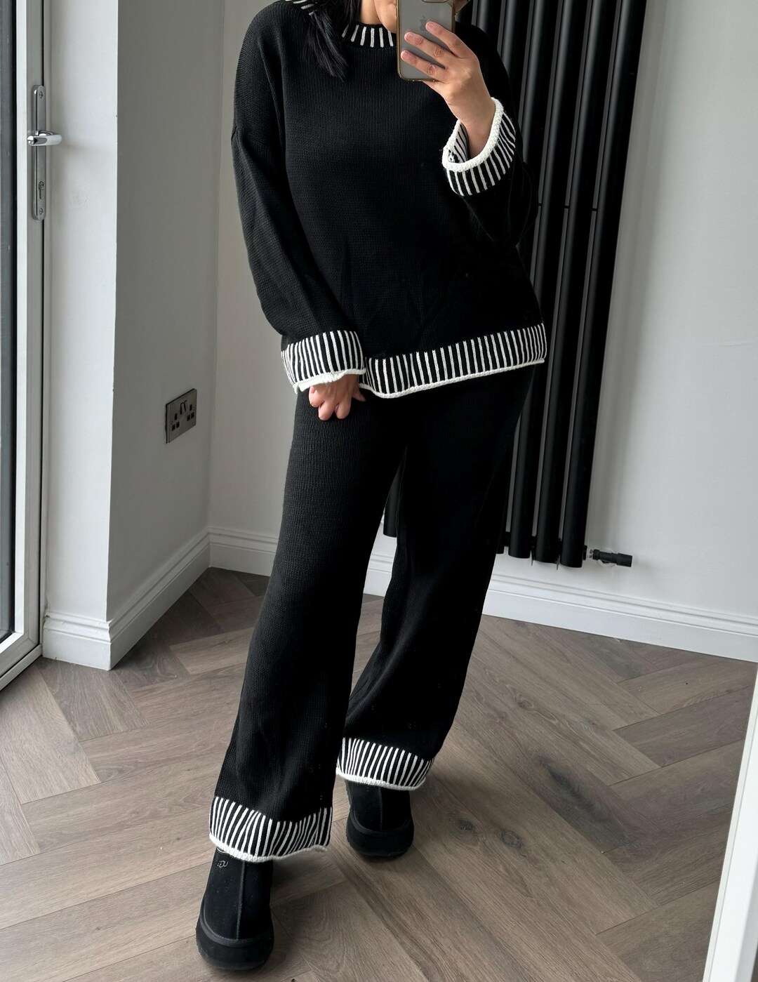 BLACK & WHITE KNIT SET main image 0