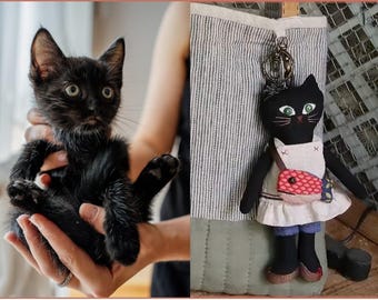 Plush Cat Doll Ornament - PDF Sewing Pattern + Step-by-Step Video Tutorial