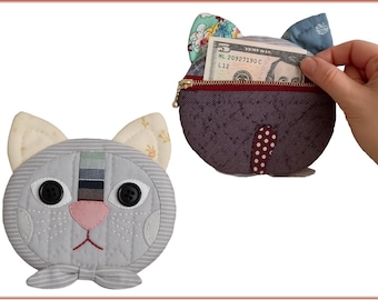 Kitty Cat Purse – PDF Sewing Pattern + Step-by-Step Video Tutorial