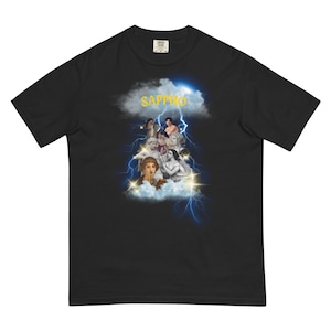Sappho Bootleg Tee, Black Cotton Heavyweight LGBTQ+ T-Shirt S-4XL
