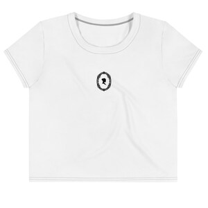 Victorian Woman Cameo Silhouette Artwork Crop Tee