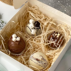 Hot Chocolate Bomb Ornaments, Winter holiday gift Idea, Cocoa Bombs with Marshmallow