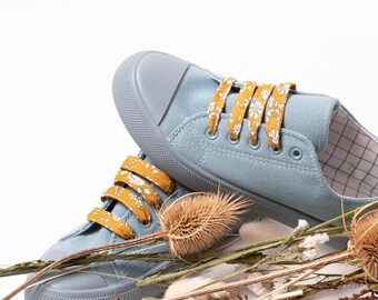 LIBERTY FABRIC SHOELACES // Made with Liberty Fabric in adult and children’s sizes  - Capel G (Mustard)