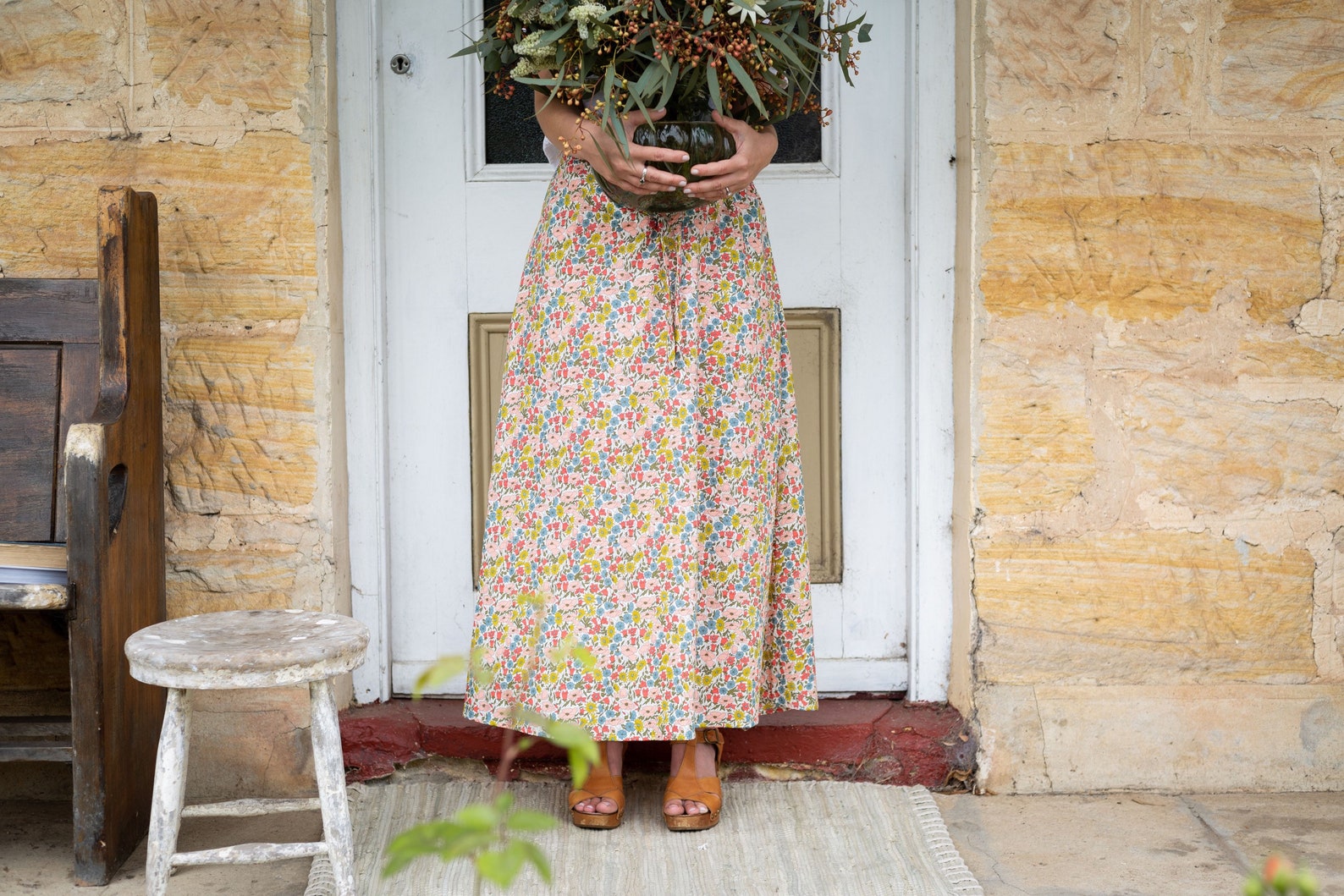 liberty print maxi skirt