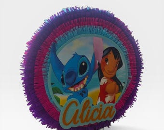 Lilo & Stitch Piñata, Personalized Birthday Party Decoration, Tropical Kids Party, Hawaiian Theme Celebration