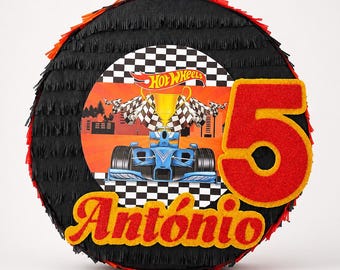 Pinhata Hot Wheels, decoração de aniversário com tema de carros de corrida