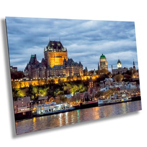 Quebec City at Dusk, Quebec City, Quebec City Skyline and St. Lawrence River, Quebec City Photography, Quebec City Wall Art, Canada Art