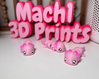 3D Printed Flexi Pink Axolotl