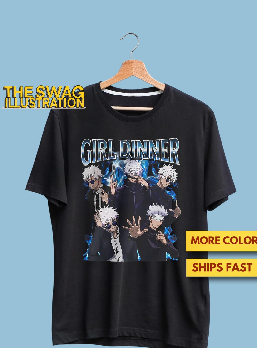 Satoru Gojo Jujutsu Kaisen Shirt, Girl Dinner Vintage Fan Merch JJK ...
