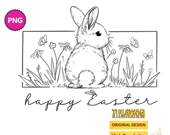 Happy Easter SVG, Easter SVG, Floral Bunny SVG, Spring Svg, Flowers Svg, Easter Shirt Svg, Files For Cricut, Sublimation Designs Downloads