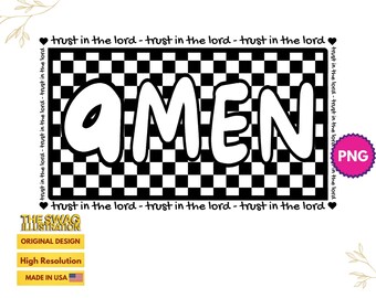 Amen PNG Digital Design Download, Trust In The Lord PNG, Retro Christian Designs, Religious PNG, Bible Verse Png, Jesus Png, Christian Png