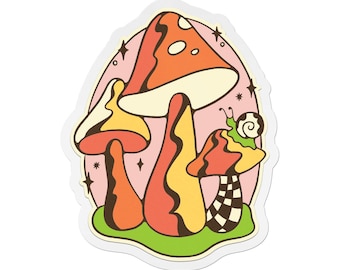 Naklejka Dreamy Mushroom – Psychodeliczny Ślimak i Muchomory