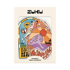 Escape Sticker Pack - Sei hier Jetzt, Entfliehe in die Natur & Magic Mushroom Vinyl Sticker (3er Set)