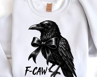 F-Caw-F Raven PNG, Gothic Crow Design (Digital Download)