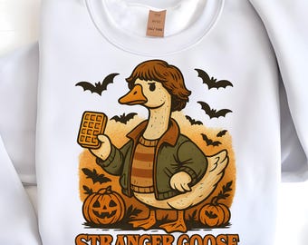 Stranger Goose Halloween PNG, Clipart d'oie rétro (téléchargement numérique)