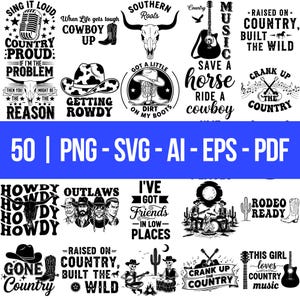 Pacote de Música Country Svg, Pacote de Western Svg, Vida no Campo Svg, Citações do Oeste Svg, Música Country PNG, Música Western Svg, Guitarra Country PNG