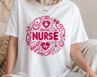 Floral Nurse PNG, Stethoscope Design, Nurse Life Sublimation (Digital Download)