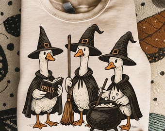 Halloween Witch Goose PNG, Spooky Silly Clipart (Digital Download)