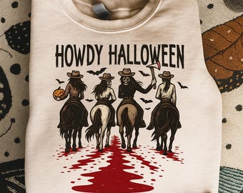 Howdy Halloween PNG, Western Cowgirls Horror Clipart (Digital Download)