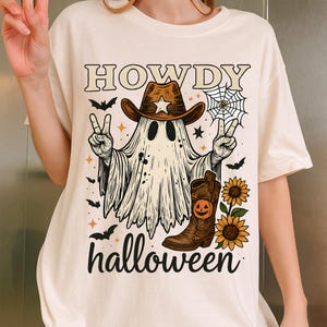 Howdy Halloween Png, Spooky Ghost Png, Funny Halloween Png, Spooky Cute Western Halloween, Ghost Png, Western Fall Sublimation Design