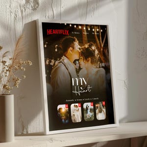 Personalisiertes Filmplakat, benutzerdefiniertes Plakat, anpassbare Filmplakatvorlage, Wohnkultur, Schlafzimmer-Wandkunstdekor, Valentinstagsgeschenk