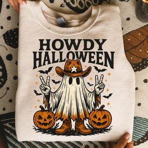 Howdy Halloween Png, Spooky Ghost Png, Funny Halloween Png, Spooky Cute Ghost Halloween Png, Ghost Png, Western Fall Sublimation Design
