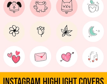 Instagram Highlights Covers Templates 55+, Minimalist Modern Instagram Stories, Aesthetic Social Media IG Highlights Icon Graphics, Digital