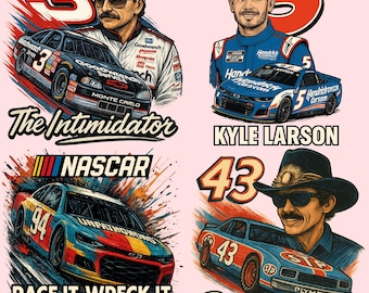 NASCAR Legends PNG Bundle, Vintage Racing Art (Digital Download)
