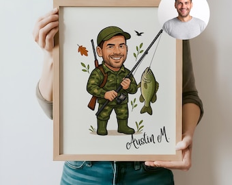 Custom Cartoon Portrait, Cartoon from Photo, Turn Yourself into Cartoon, Personalized Digital Drawing, Dad Custom Cartoon, Halloween Gift