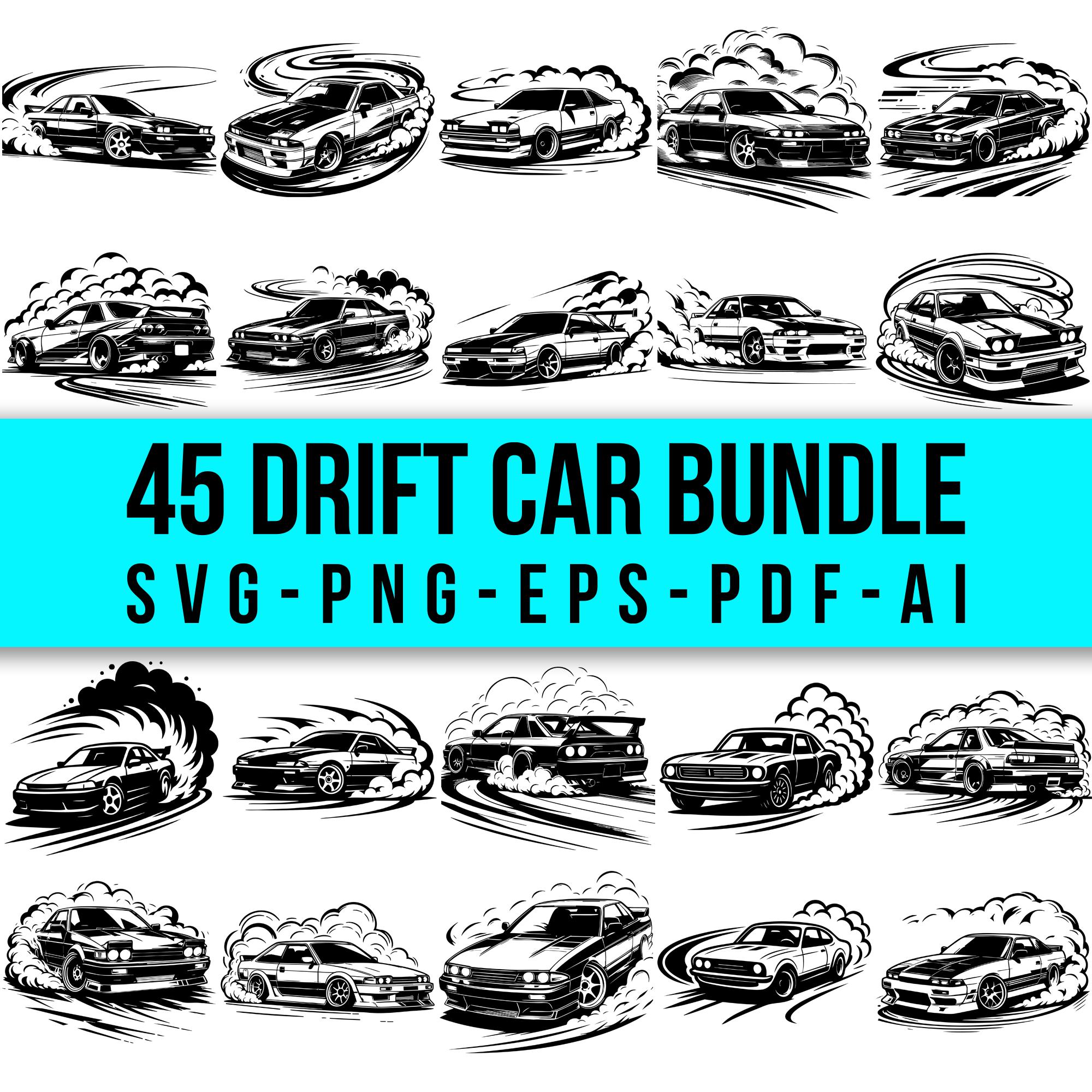 JDM Drift Car Svg Bundle, Drift Car Png, Japanese Drift Car Png Svg Bundle, Japans Car Bundle, Tuning Japan Car Svg, JDM Tshirt Design