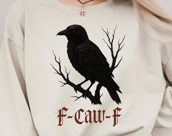 Gothic Raven PNG, Funny Sarcastic Crow Design (Digital Download)