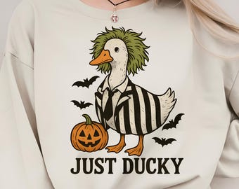 Beetlejuice Duck Halloween PNG, Funny Horror, Retro Design (Digital Download)