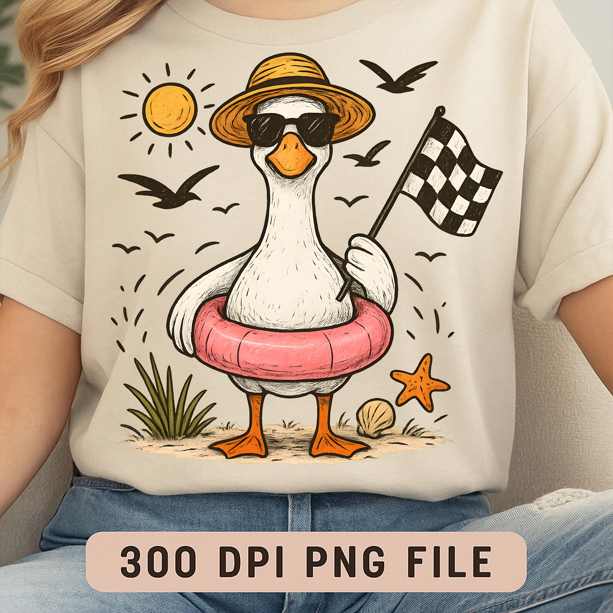 Silly Goose Racing Racing Goose Summer PNG, Funny Beach Clipart (digital Download) - Etsy