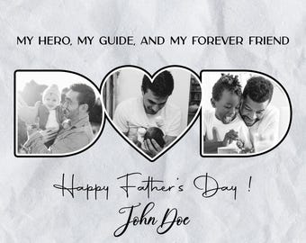 Custom Father Photo Collage, Personalized Dad Gift (Digital Download)