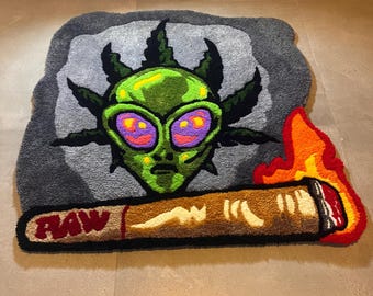 Alfombra de mechones extraterrestres - Alfombra de mechones hecha a mano