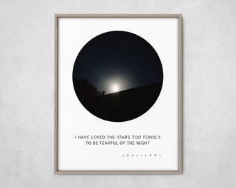 LOVED THE STARS | instant download, galileo quote, night sky inspiration print, celestial wall decor, printable art, photography, astronomy