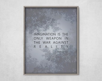 IMAGINATION is the ONLY WEAPON | instant download, lewis carroll quote, modern wall art, inspiration print, alice in wonderland decor