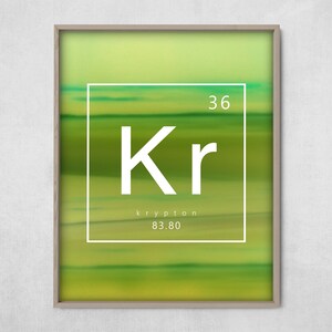 printable wall art | KRYPTON | instant download, periodic table print, science decor, modern table of elements, abstract photo, geek nerd
