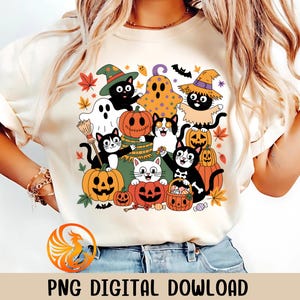 Black Cat Halloween Png, Ghost Cat Png, Halloween Png, Halloween Cat Shirt, Fall Png, Retro Halloween Png,Spooky Season Png,Funny Halloween