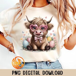 Vaca de las Tierras Altas del Día de Pascua PNG, Linda Vaca de Pascua Png, Vaca de las Tierras Altas de Pascua Png, Pascua Png, Pascua Retro Png, Feliz Pascua Png, Descarga Digital
