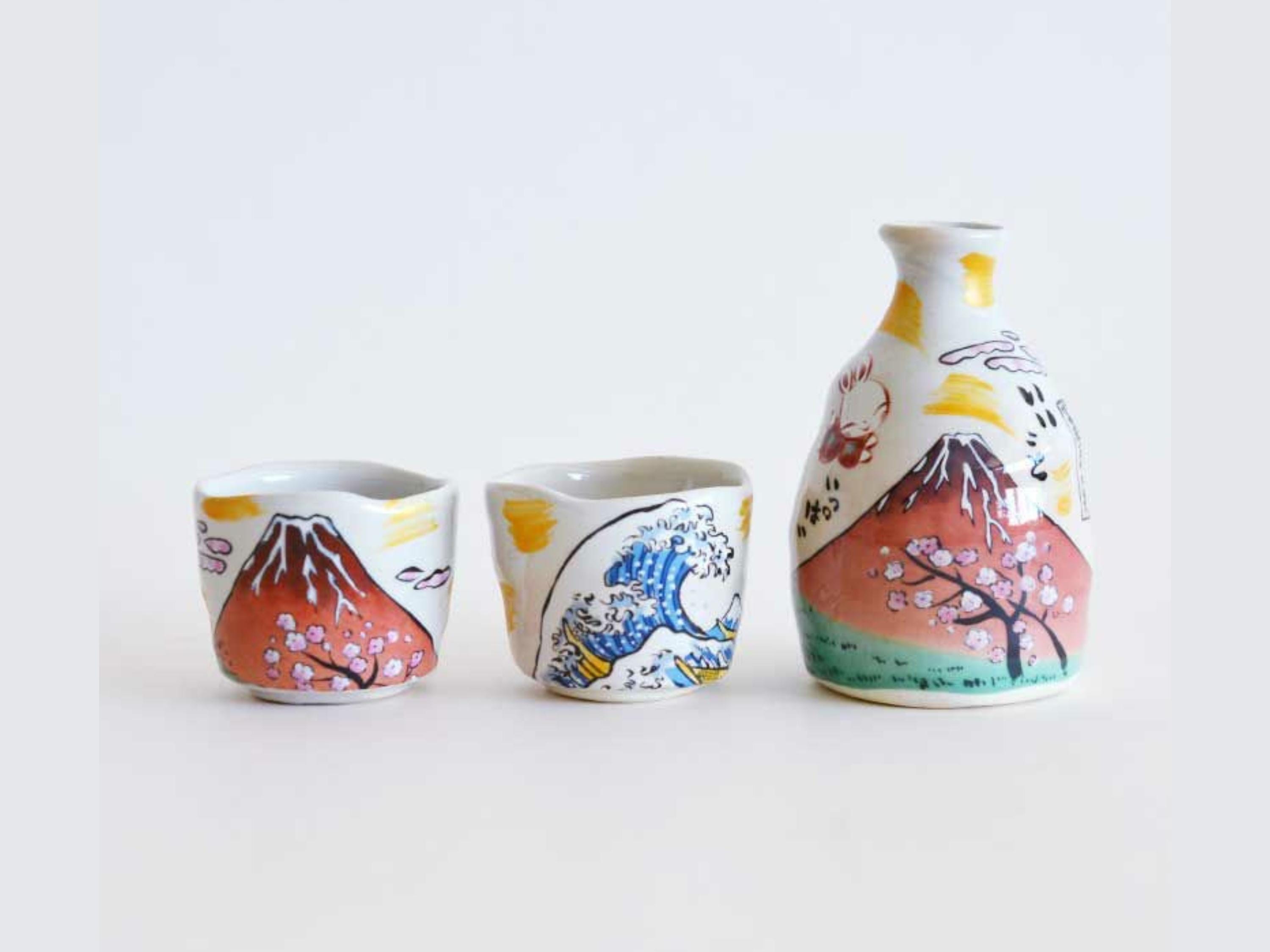 Set Di Sake Tradizionale In Ceramica - 5 Pezzi Per Casa, Ristorante O Taverna - Stile Giapponese - Foto 9