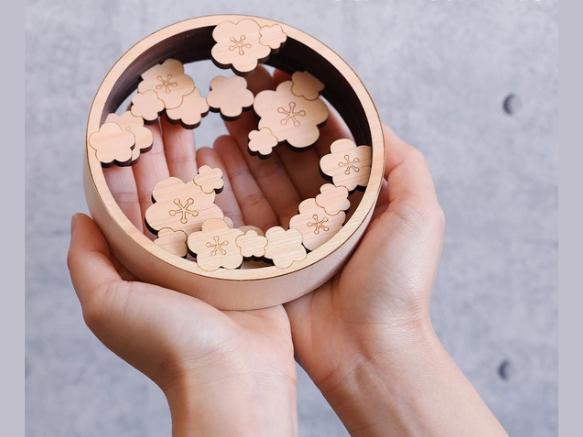 Plum Blossom Amulet Stand | Handmade Cypress Charm Holder