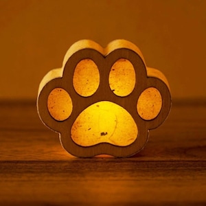 Mini Paw Lamp – Handmade Japanese Washi & Cypress Wood Light | Palm-Sized Mood Light | Pet-Inspired Room Decor Gift,Perfect Gift For pets