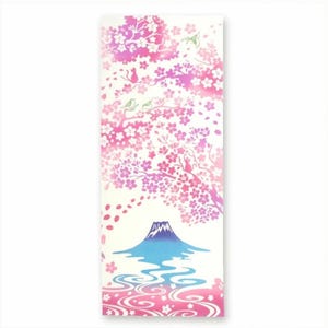 Japanese Fujimi Sakura Chusen-Dyed Hand Towel – Japanese Cotton Tenugui by Kenema,Sakura Hand Towel,Unnique Japanese gift,Decorative piece
