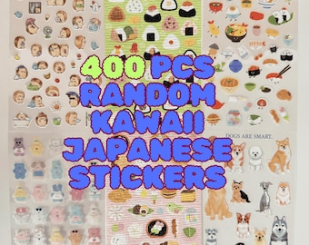 400 stuks willekeurige kawaii japanse stickers, pakket leuke stickers, esthetische stickers, 3d schattige dierenstickers, schattig briefpapier, pakket kawaii stickers