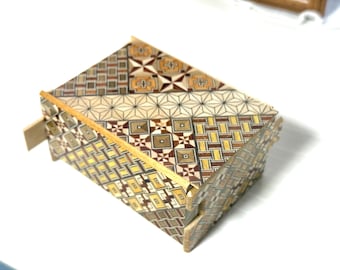 Caja de rompecabezas de madera japonesa de 7 pasos (Himitsu Bako de 7 pasos), caja de trucos japoneses, regalo de San Valentín, regalo de aniversario, rompecabezas de madera hecho a mano.